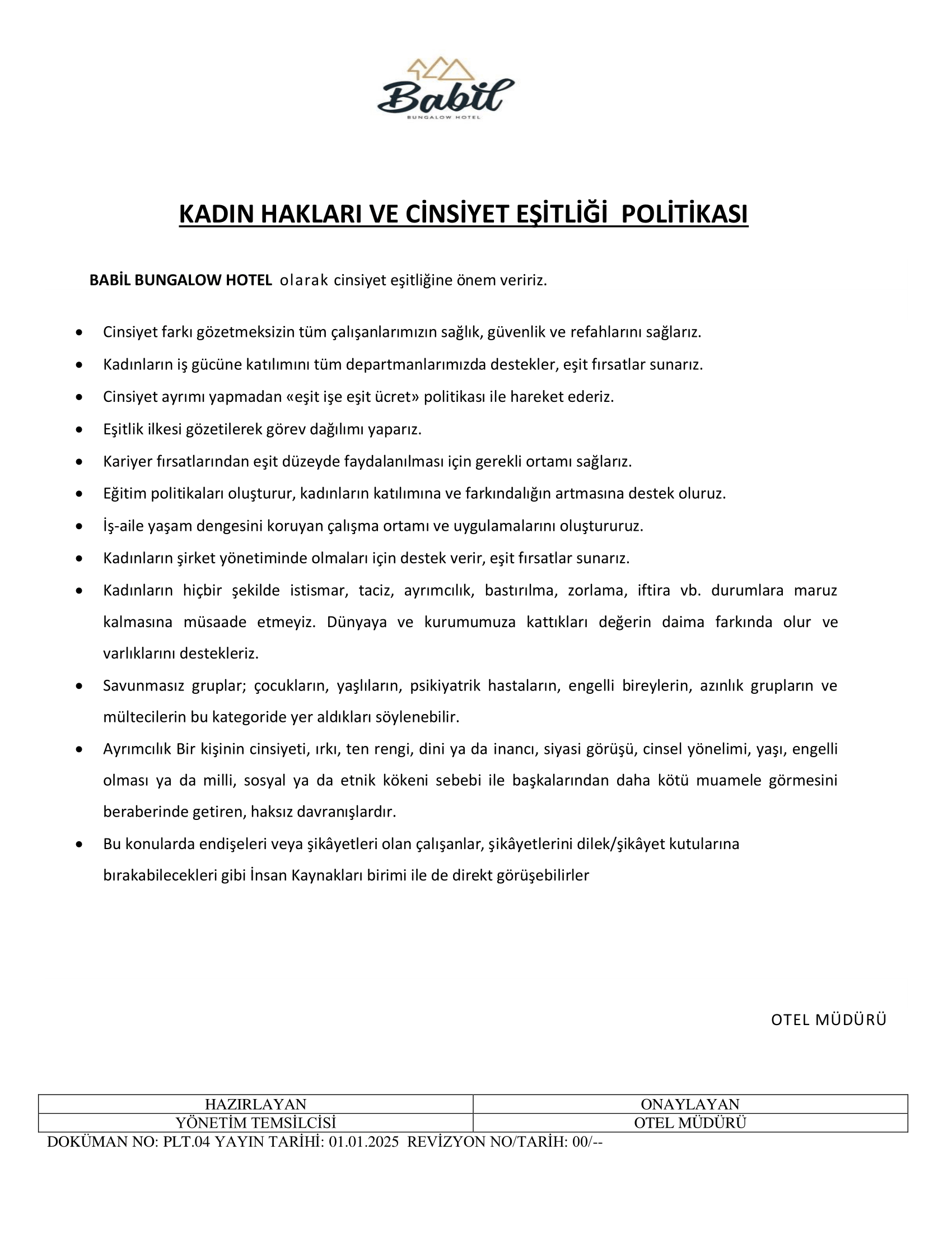 PLT.04 KADIN HAKLARI VE CINSIYET ESITLIGI  POLITIKASI
