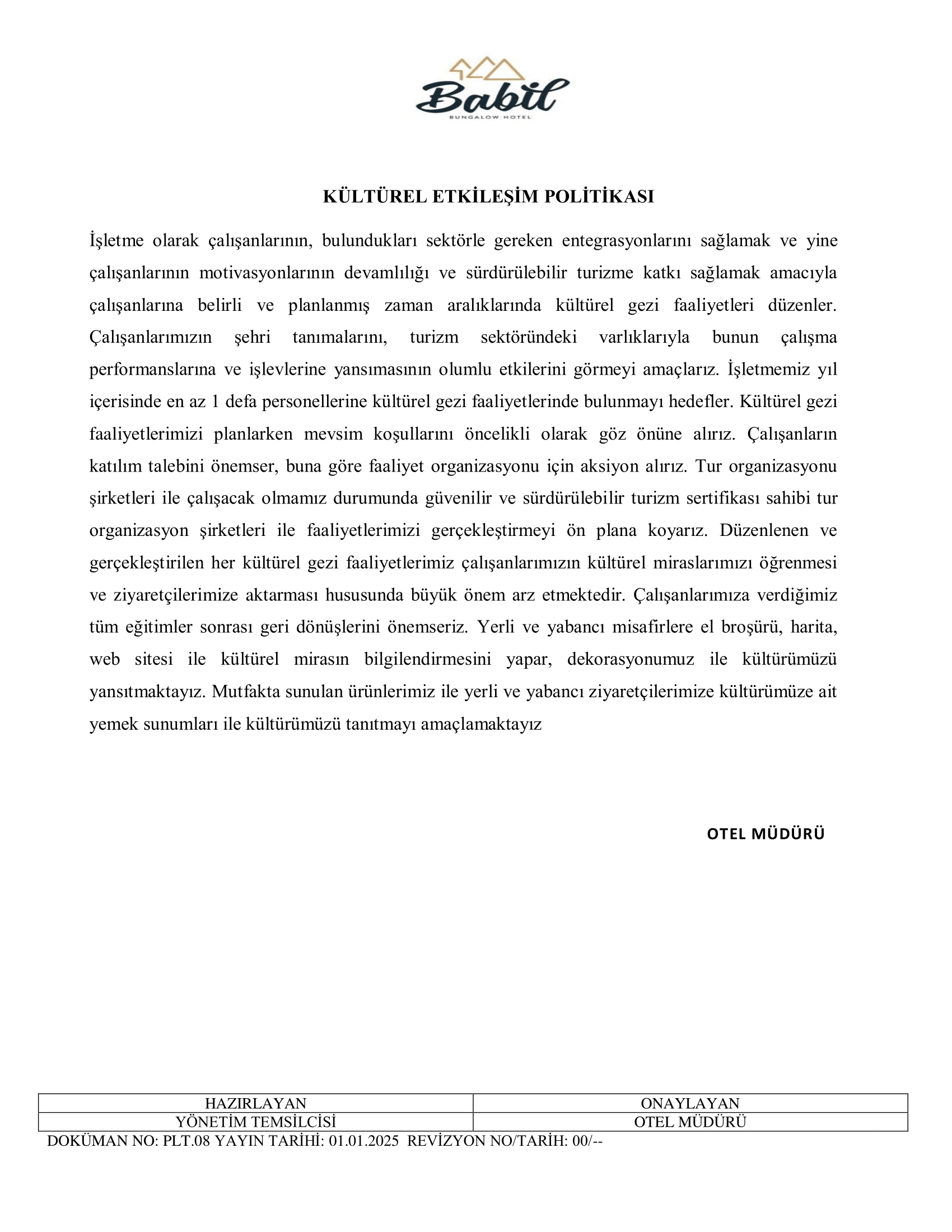 PLT.09 KÜLTÜREL ETKİLEŞİM POLİTİKASI